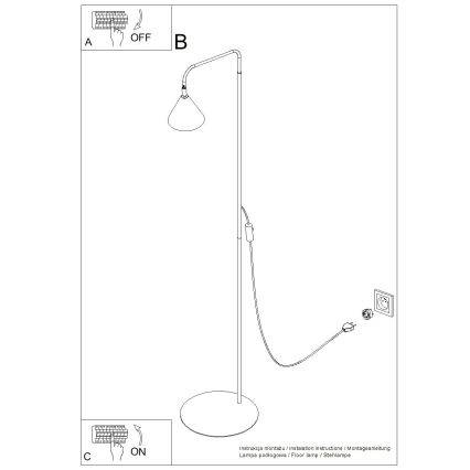 Stojeća lampa NOX 1xE14/10W/230V krem boje