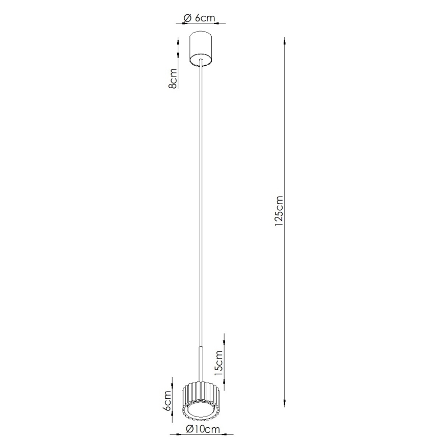 Luster na sajli AURA 1xGX53/10W/230V crna