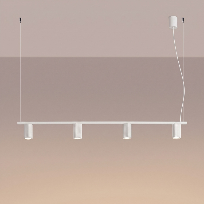 Luster na sajli KARBON 4xGU10/10W/230V beo
