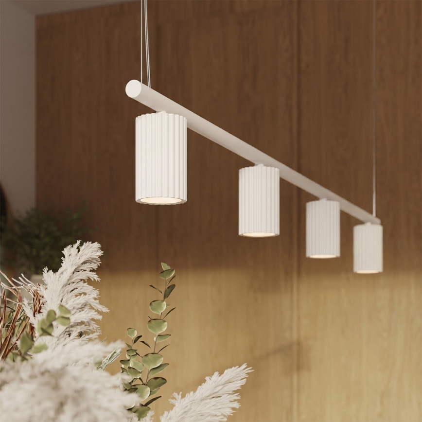 Luster na sajli KARBON 4xGU10/10W/230V beo
