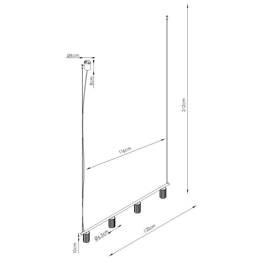 Luster na sajli KARBON 4xGU10/10W/230V beo