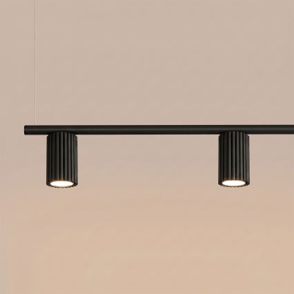 Luster na lanku KARBON 4xGU10/10W/230V crna