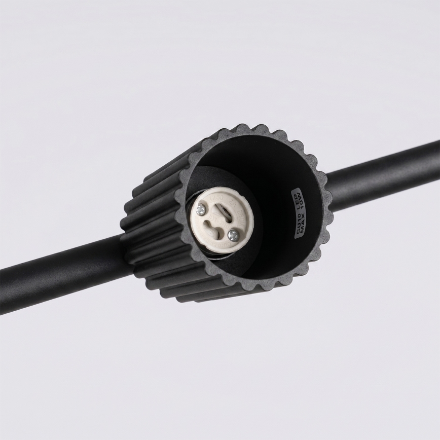 Luster na lanku KARBON 4xGU10/10W/230V crna