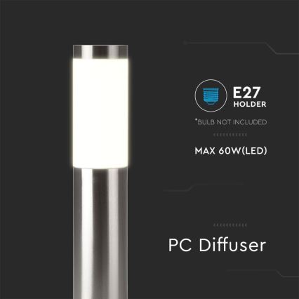 Spoljašnja lampa 1xE27/60W/230V IP44 110cm mat hrom