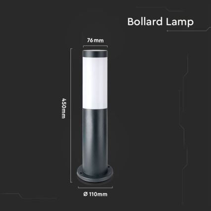 Spoljašnja lampa 1xE27/60W/230V IP44 45cm antracit