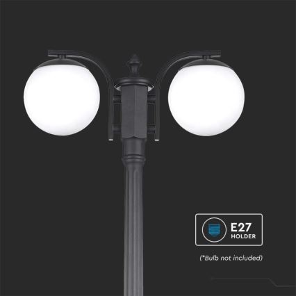 Spoljašnja lampa 2xE27/60W/230V IP44 199 cm crna