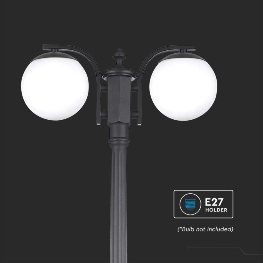 Spoljašnja lampa 2xE27/60W/230V IP44 199 cm crna