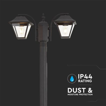 Spoljašnja lampa 2xE27/60W/230V IP44 232 cm crna