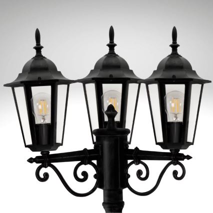 Spoljašnja lampa 3xE27/20W/230V IP43 2,58 m crna