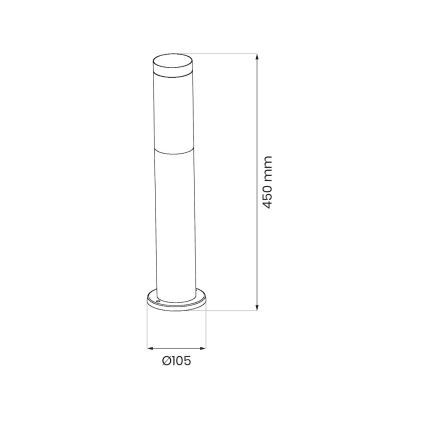Spoljašnja lampa BROOKLYN 1xE27/60W/230V 45 cm IP44 mat hrom