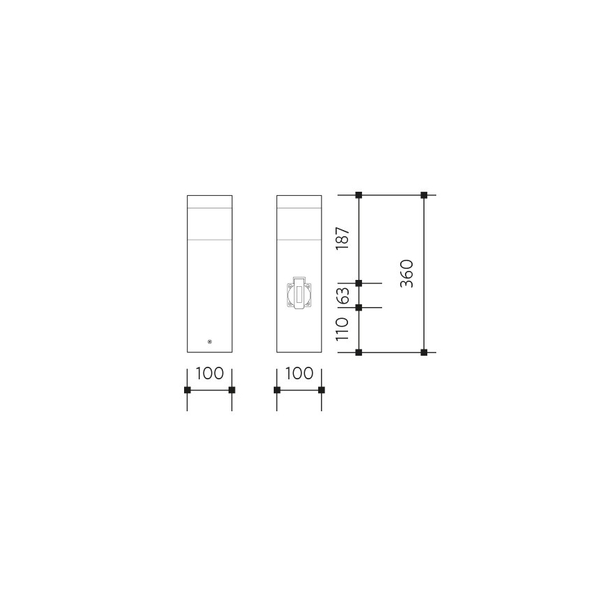 Spoljašnja lampa GARD sa SCHUKO utičnicom, 1x E14/60W, 230V, IP44