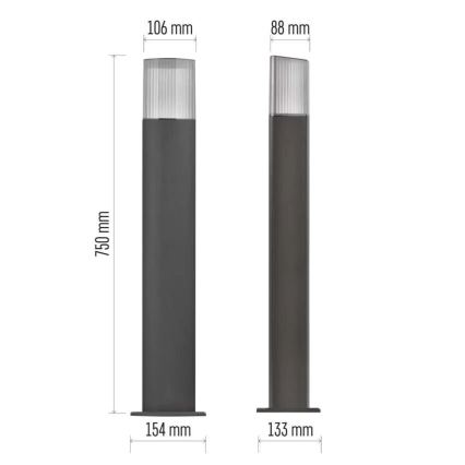 Spoljašnja lampa LANA 1xE27/25W/230V IP54 75 cm