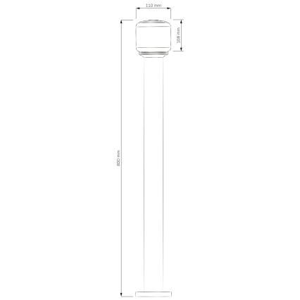 Spoljašnja lampa MADRID 1xE27/12W/230V 80 cm IP44 crna
