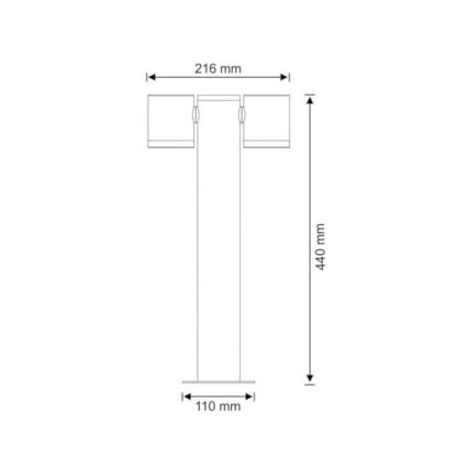 Spoljašnja lampa PINO 2xGU10/10W/230V IP44 44 cm