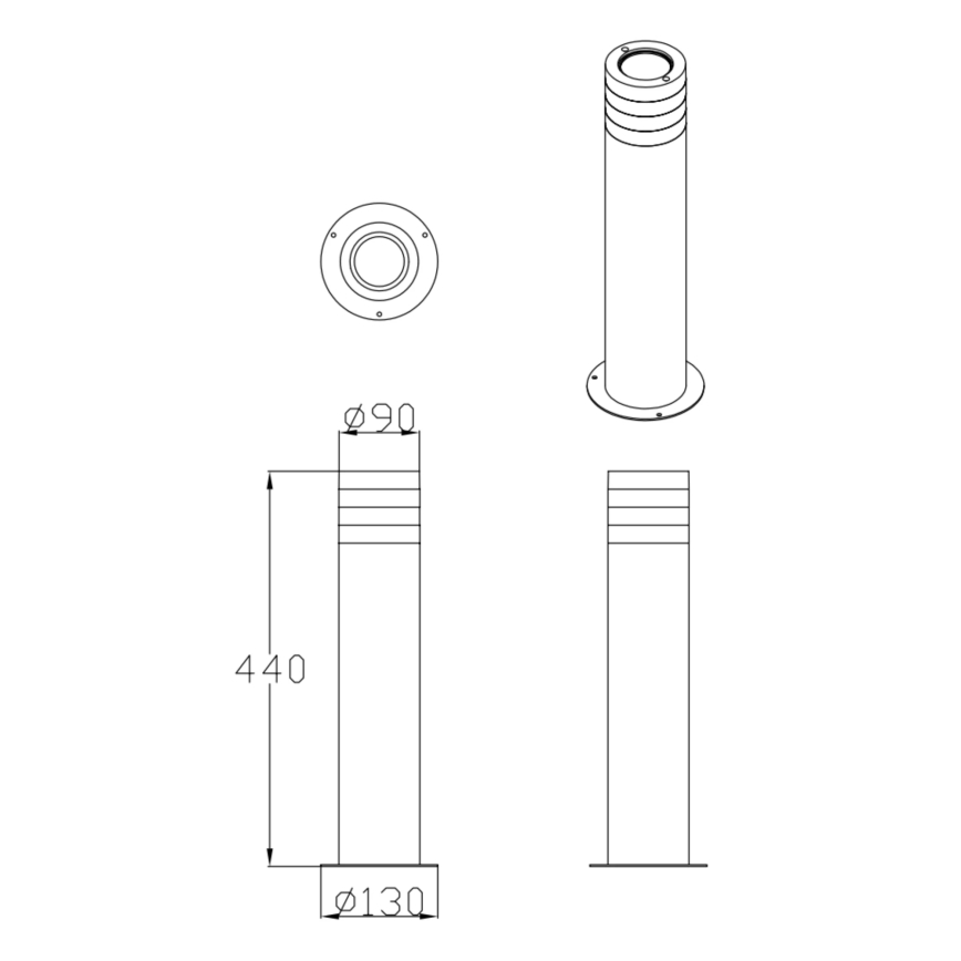 Spoljašnja lampa RINO 1xE27/12W/230V IP54 44 cm crna