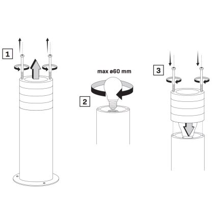 Spoljašnja lampa RINO 1xE27/12W/230V IP54 44 cm crna