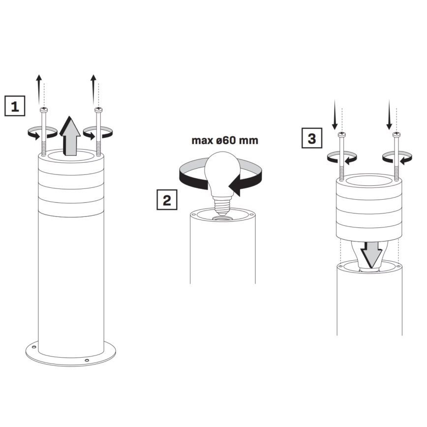 Spoljašnja lampa RINO 1xE27/12W/230V IP54 44 cm crna