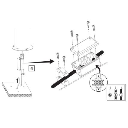 Spoljašnja lampa RINO 1xE27/12W/230V IP54 74 cm crna