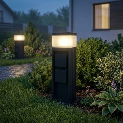 Spoljašnja lampa sa 2 utičnice VESPER 1xG9/5W/230V IP44 30 cm crna