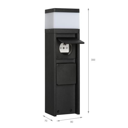 Spoljašnja lampa sa 2 utičnice VESPER 1xG9/5W/230V IP44 30 cm crna