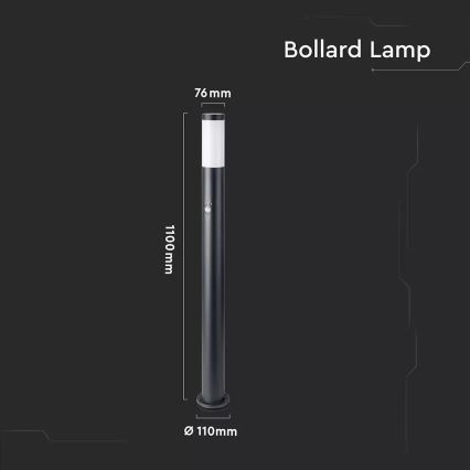 Spoljašnja lampa sa senzorom 1xE27/60W/230V IP44 110cm crna