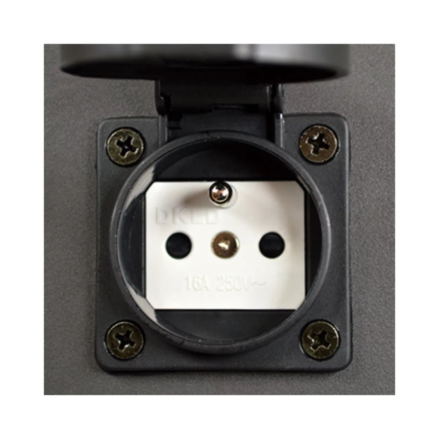 Spoljna lampa sa utičnicom NEW YORK 1xE27/12W/230V IP44 44 cm antracit