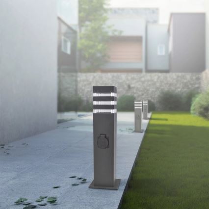 Spoljašnja lampa TEKSAS sa utičnicom 1xE27/20W/230V, 44 cm, IP44, antracit