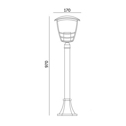 Spoljašnja lampa TEVIO 1xE27/60W/230V IP54 97 cm crna