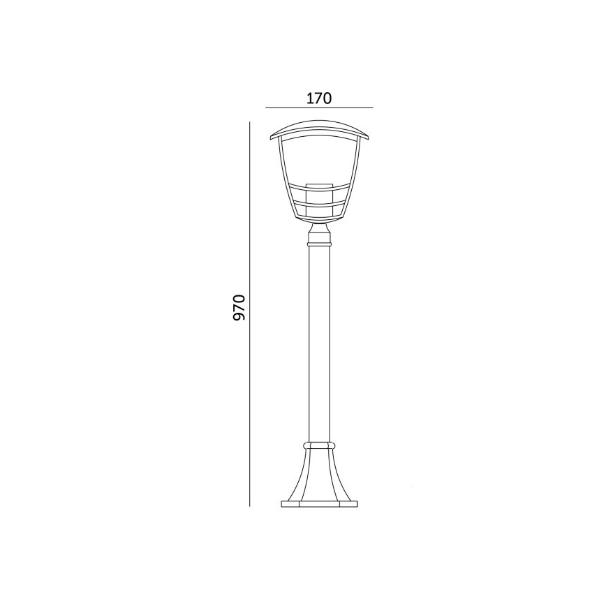 Spoljašnja lampa TEVIO 1xE27/60W/230V IP54 97 cm crna
