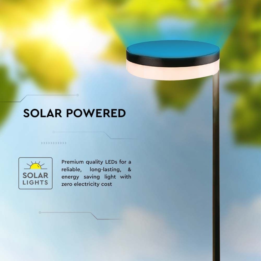 Spoljašnja solarna LED lampa LED/2W/3,7V 3000K IP54 2000 mAh crna