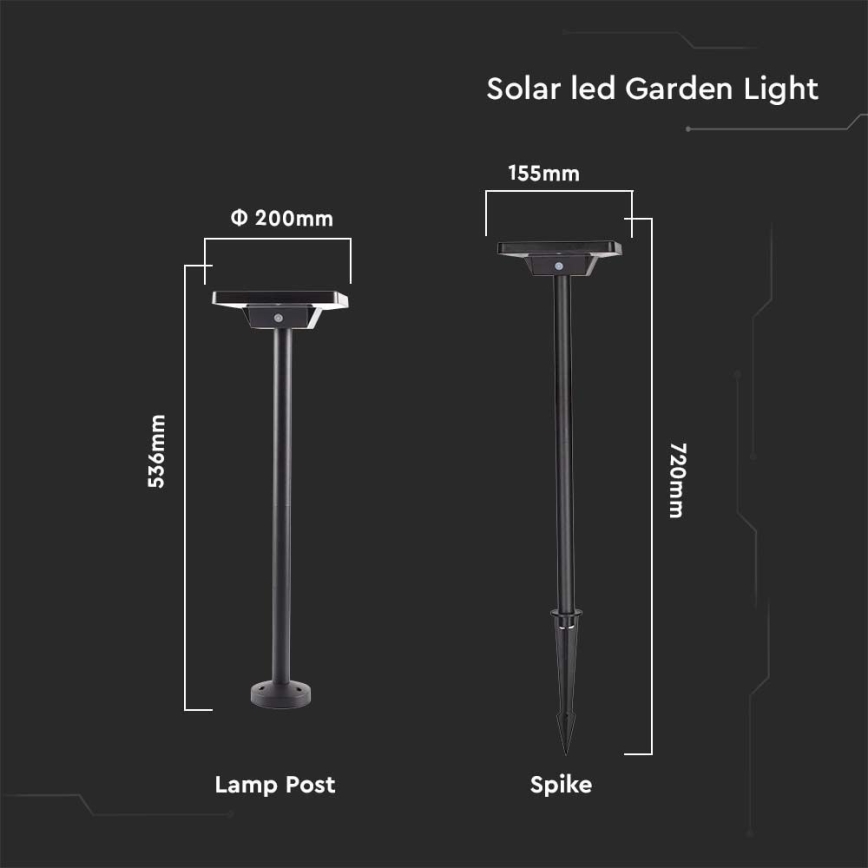 LED spoljašnja solarna lampa 2u1 LED/2W/3,7V IP65 3000/4000/6500K 2600 mAh