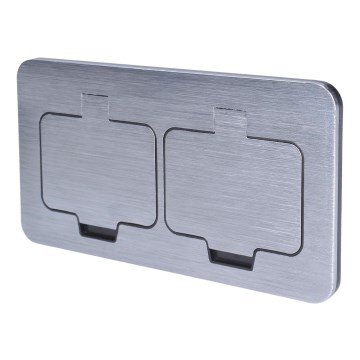 Spoljašnja ugradna podna dvostruka utičnica IP55, kvadratna