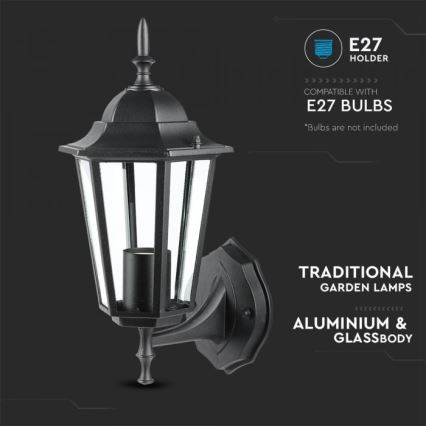 Spoljašnja zidna lampa 1xE27/40W/230V IP44 crna