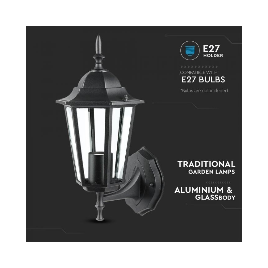 Spoljašnja zidna lampa 1xE27/40W/230V IP44 crna
