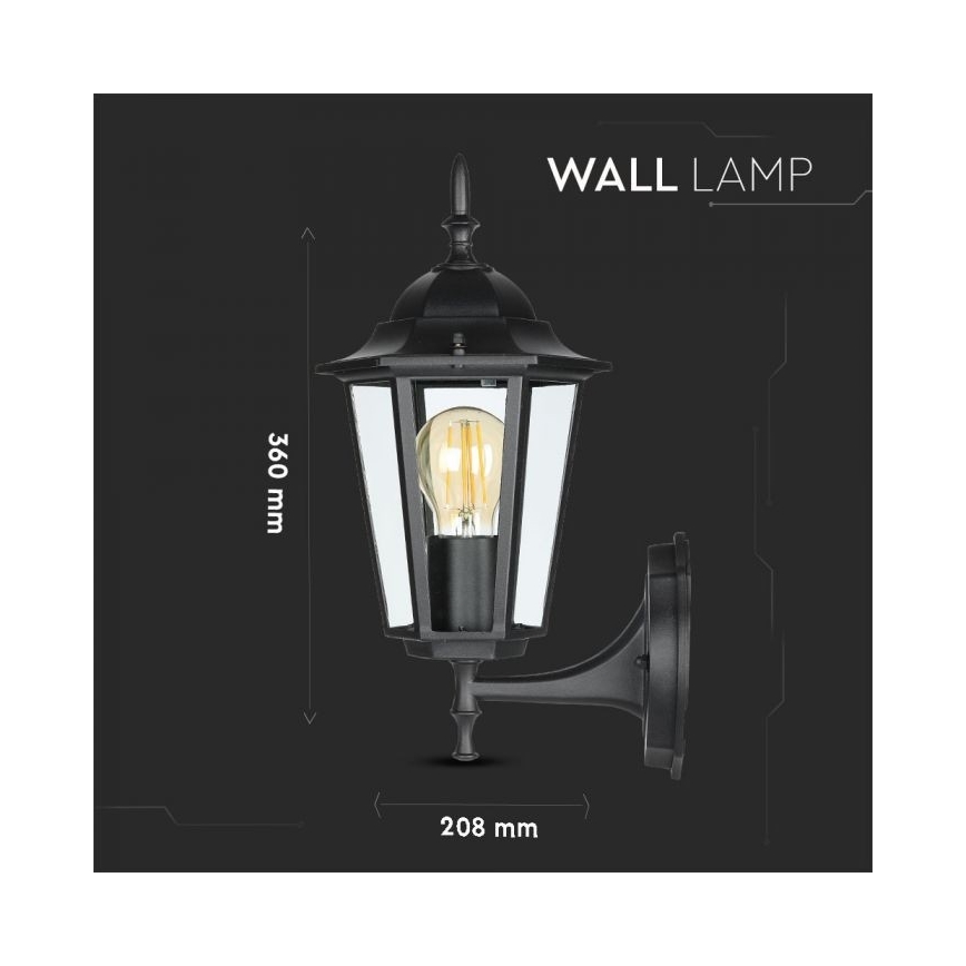 Spoljašnja zidna lampa 1xE27/40W/230V IP44 crna