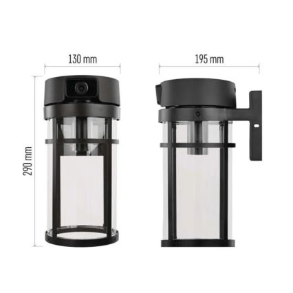 Spoljno zidno svetlo sa kamerom GOSMART 1xE27/15W/230V Wi-Fi IP44