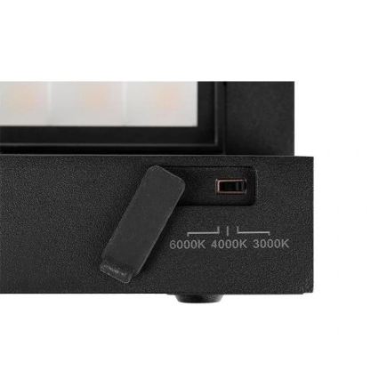 LED spoljašnja zidna svetiljka sa senzorom pokreta i sumraka LED/36W/230V 3000/4000/6500K IP54 crna