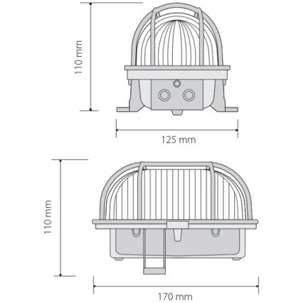 Spoljašnje plafonsko svetlo OVAL 1xE27/60W/230V IP44 crveno