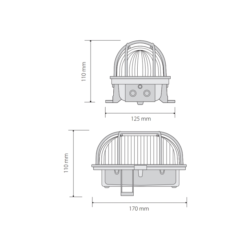 Spoljašnje plafonsko svetlo OVAL 1xE27/60W/230V IP44 crveno