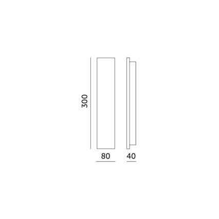 Spoljašnje zidno LED svetlo MIRANA LED/8W/230V 4000K IP44 30 cm crno