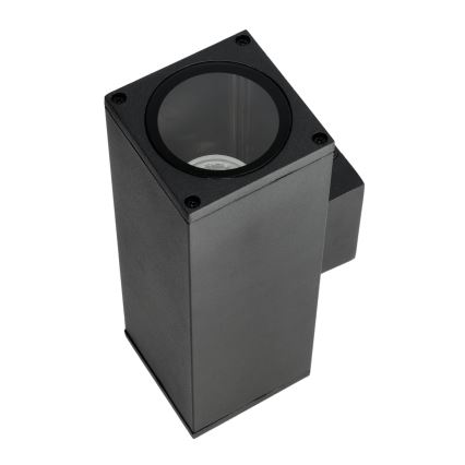 Spoljašnje zidno svetlo 2xGU10/35W/230V IP54, četvrtasto, crno