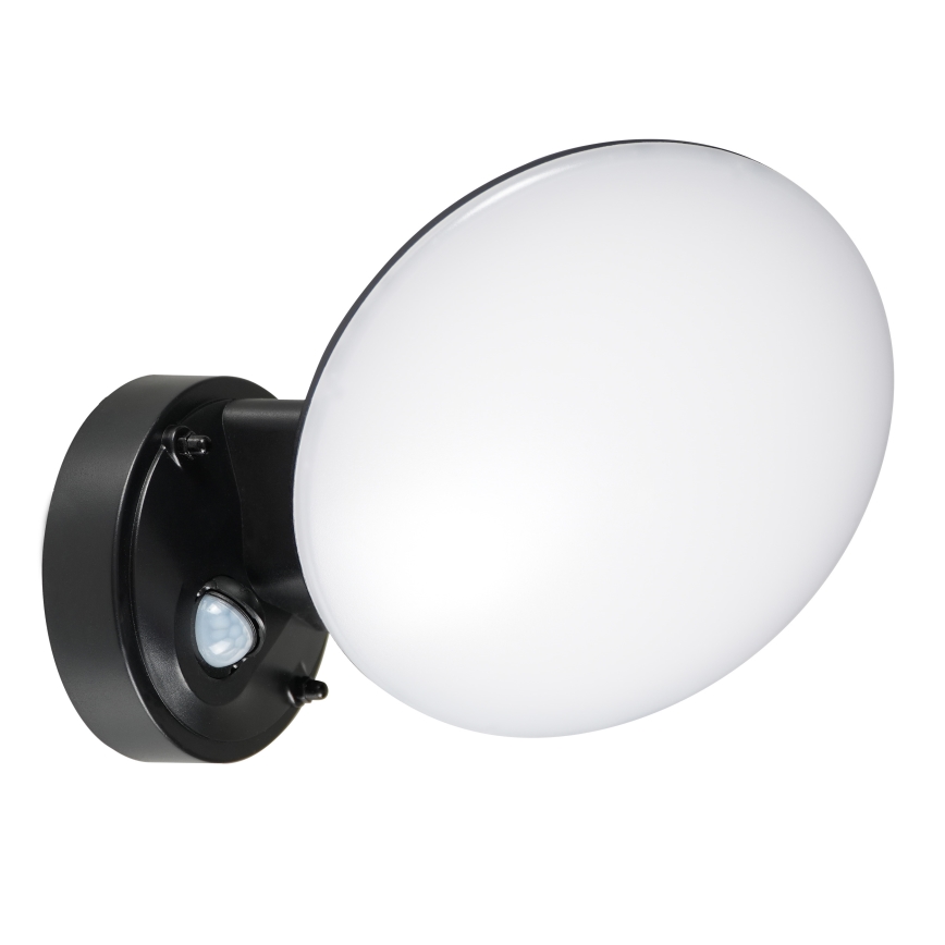 LED spoljašnje zidno svetlo sa senzorom pokreta i sumraka OLAF LED/10W/230V IP44 crno