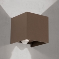 Spoljašnje zidno svetlo sa senzorom pokreta i sumraka CUBE-S LED/13W/230V IP54 braon