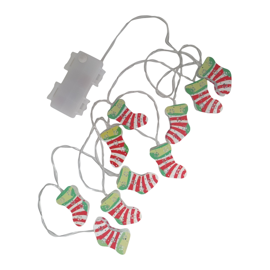 Spoljašnji LED lanac 10xLED/2xAA, 1,65 m, IP44, toplo belo, sa čarapama