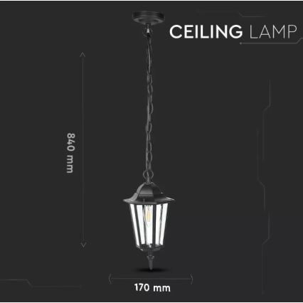 Spoljašnji luster na lancu 1xE27/40W/230V IP44 crni