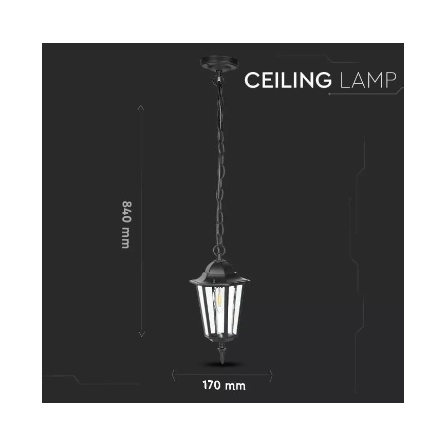 Spoljašnji luster na lancu 1xE27/40W/230V IP44 crni