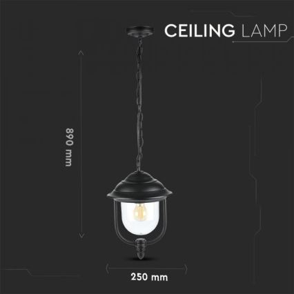 Spoljašnji luster na lancu 1xE27/60W/230V IP44 crni