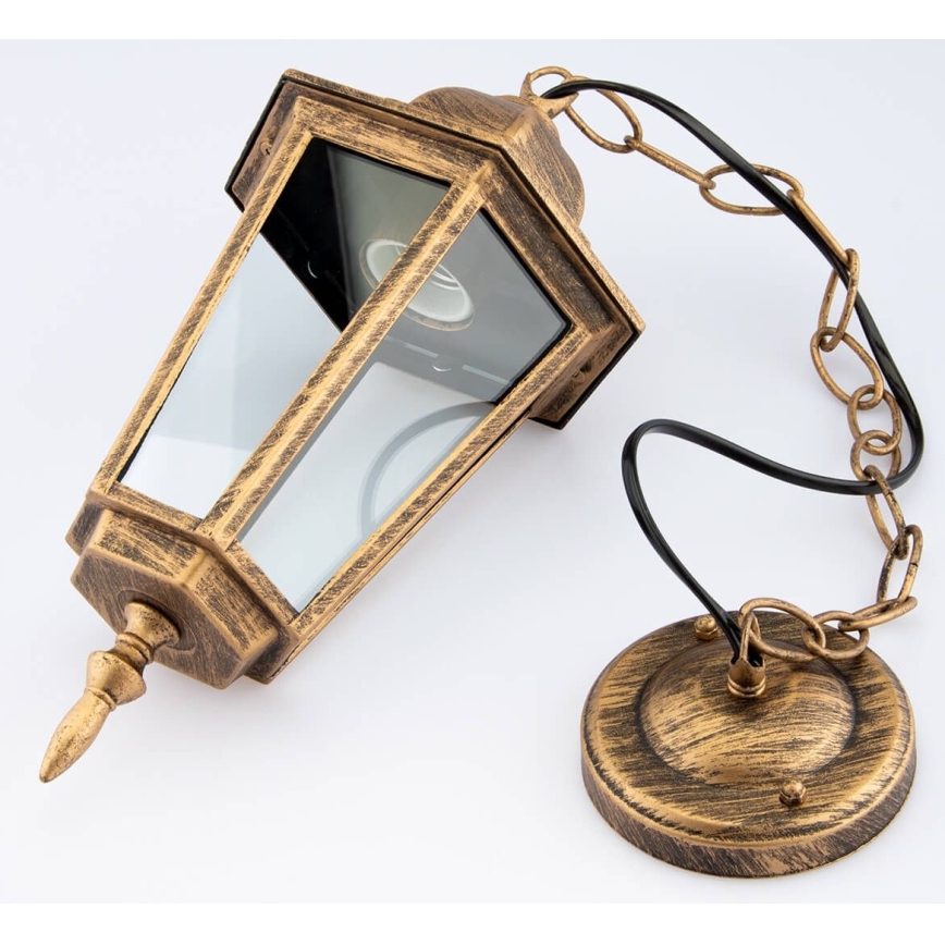 Spoljašnji luster na lancu 1xE27/60W/230V zlatni IP44