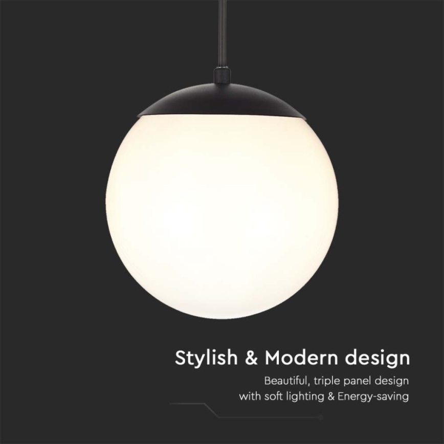 Spoljašnji luster na sajli 1xE27/60W/230V prečnik 20 cm IP44 crna