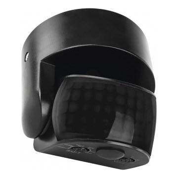 Spoljašnji PIR senzor pokreta i sumraka 1200W/230V IP65, crne boje